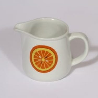 Arabia Pomona kermakko, appelsiini, suunnittelija Raija Uosikkinen, appelsiini, serikuva, retro