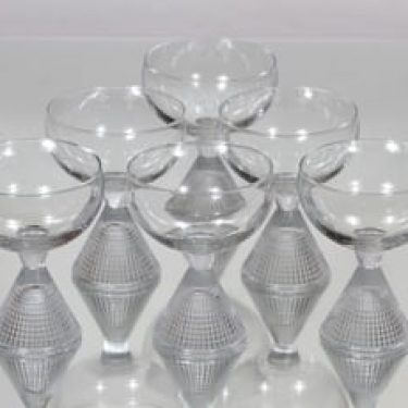 Iittala Briljant cocktail-lasit, 10 cl, 6 kpl, suunnittelija Tapio Wirkkala, 10 cl