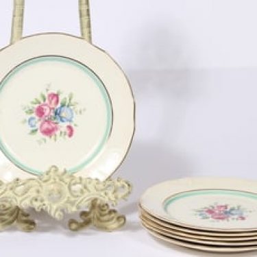Arabia Tellervo lautaset, pieni, 6 kpl, suunnittelija , pieni, serikuva, kukka-aihe