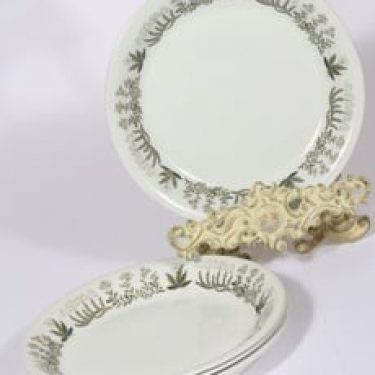 Arabia Polaris lautaset, pieni, 4 kpl, suunnittelija Raija Uosikkinen, pieni, serikuva, kukka-aihe