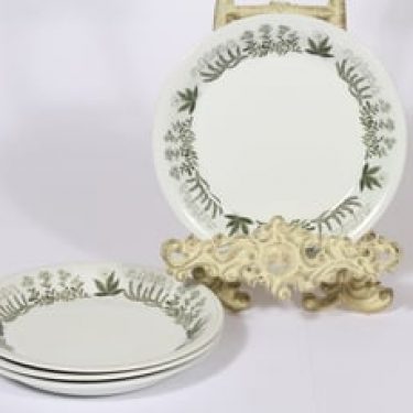 Arabia Polaris lautaset, pieni, 4 kpl, suunnittelija Raija Uosikkinen, pieni, serikuva, kukka-aihe