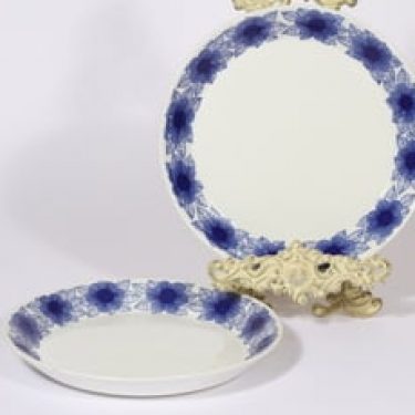 Arabia Malva lautaset, matala, 2 kpl, suunnittelija Esteri Tomula, matala, serikuva, kukka-aihe