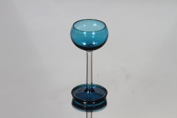 Riihimäen lasi Harlekiini liköörilasi, sininen, suunnittelija Nanny Still, pieni