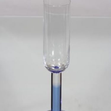 Nuutajärvi Mondo kuohuviinilasi, sininen-kirkas, suunnittelija Kerttu Nurminen,