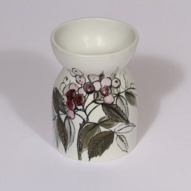 Arabia Kukka maljakko, käsinmaalattu, suunnittelija Hilkka-Liisa Ahola, käsinmaalattu, pieni, signeerattu, kukka-aihe