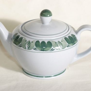 Arabia Green Laurel tea pot, hand-painted