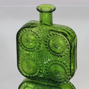 Riihimäen lasi Grapponia koristepullo, vihreä, suunnittelija Nanny Still,