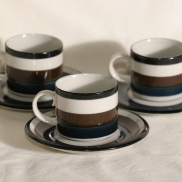 Arabia Kaira kahvikupit, käsinmaalattu, 3 kpl, suunnittelija Anja Jaatinen-Winquist, käsinmaalattu