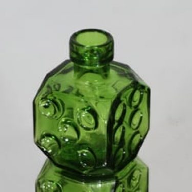 Riihimäen lasi Arpa on heitetty koristepullo, vihreä, suunnittelija Erkkitapio Siiroinen, pieni