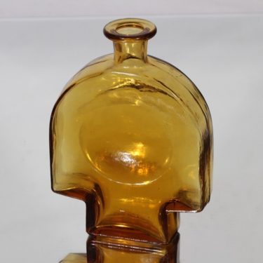 Riihimäen lasi Kyynel koristepullo, amber, suunnittelija Nanny Still,