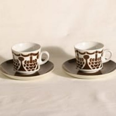 Arabia BR kahvikupit, 2 kpl, suunnittelija Göran Bäck,