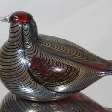 Nuutajärvi koristelintu, Fasaani, suunnittelija Oiva Toikka, Fasaani, signeerattu