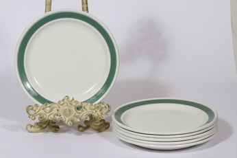 Arabia Taverna lautaset, vihreä, 6 kpl, suunnittelija , raitakoriste