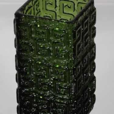 Riihimäen lasi Taalari maljakko, vihreä, suunnittelija Tamara Aladin, massiivinen