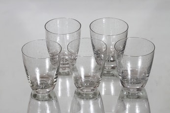 Nuutajärvi Pore lasit, kirkas, 5 kpl, suunnittelija Gunnel Nyman,