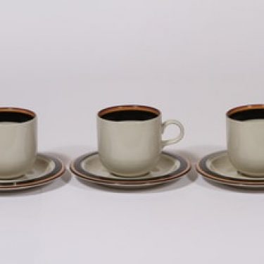 Arabia Reimari kahvikupit, 3 kpl, suunnittelija Inkeri Leivo, raitakoriste