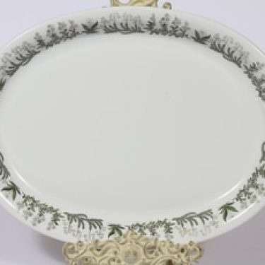 Arabia Polaris vati, suunnittelija Raija Uosikkinen, soikea, serikuva, kukka-aihe