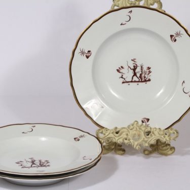 Arabia Diana soup plate, 3 pcs, designer Einar Forseth, silk screening, art deco