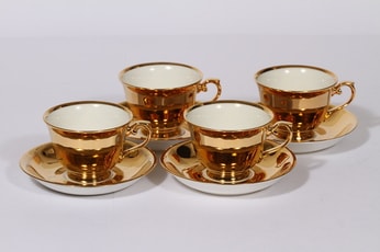 Arabia Paulig kahvikupit, Kultakuppi, 4 kpl, suunnittelija , Kultakuppi, kultakoriste