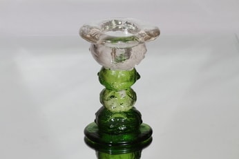 Humppila Kivi-Set kynttilänjalka, vihreä|kirkas, suunnittelija Pertti Santalahti, massiivinen