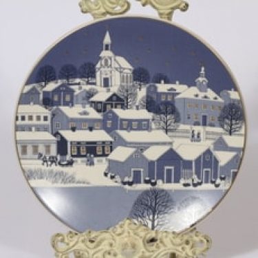 Arabia Joululautanen vuosilautanen, 1988, suunnittelija Raija Uosikkinen, 1988, serikuva