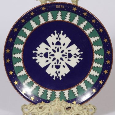 Arabia decorative plate, Snow Crystal, designer Tove Slotte, silk screening