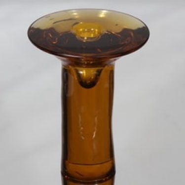 Riihimäen lasi Ambra kynttilänjalka, signeerattu, suunnittelija Nanny Still, signeerattu, suuri