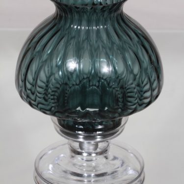 Riihimäen lasi Apollo kynttilälyhty, siniharmaa, suunnittelija Nanny Still,