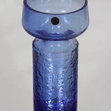 Riihimäki glass Safari vase, blue, Tamara Aladin