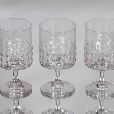 Riihimäen lasi Grappo valkoviinilasit, kirkas, 3 kpl, suunnittelija Nanny Still,