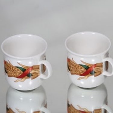 Arabia Santa mulled wine mugs, 2 pcs, silk screening, Christmas theme