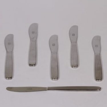 Hackman Sorsakoski Scandia veitset, teräs, 6 kpl, suunnittelija Kaj Franck, teräs