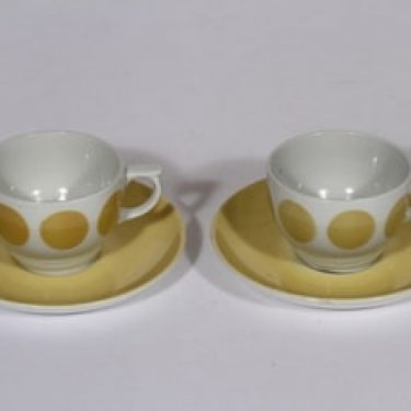 Arabia Molla kahvikupit, keltainen, 2 kpl, suunnittelija , puhalluskoriste