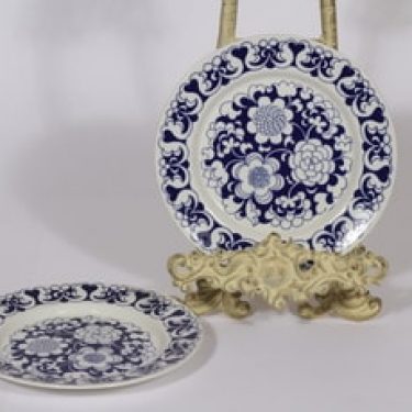 Arabia Gradenia lautaset, sininen, 2 kpl, suunnittelija Esteri Tomula, pieni, serikuva