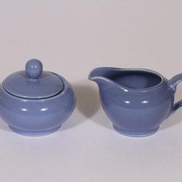 Arabia R sugar bowl and creamer, blue