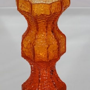 Riihimäen lasi Fenomena maljakko, oranssi, suunnittelija Nanny Still, suuri, retro