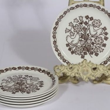Arabia Sirkku lautaset, 6 kpl, suunnittelija Esteri Tomula, serikuva, pieni