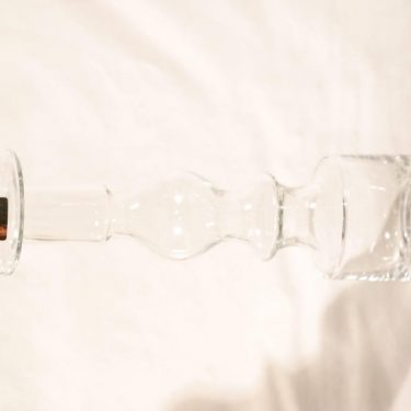 Riihimäen lasi Pompadour kynttilänjalka, kirkas, suunnittelija Nanny Still,