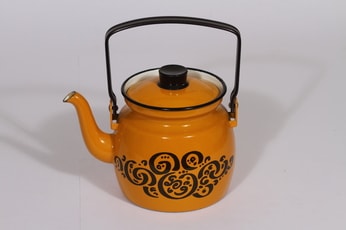 Finel Orient kahvipannu, 1 l, suunnittelija Raija Uosikkinen, 1 l, serikuva, retro