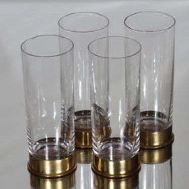 Iittala Caliber lasit, 40 cl, 4 kpl, suunnittelija Valto Kokko, 40 cl, messinkihylsy