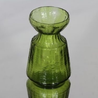 Riihimäen lasi Hyasintti maljakko, vihreä, suunnittelija Tamara Aladin, pieni