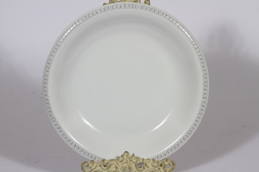 Arabia Kaisla platter, gray, designer Raija Uosikkinen, round, copper ornament