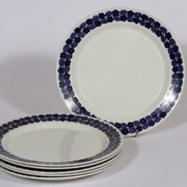 Arabia Rypäle lautaset, matala, 6 kpl, suunnittelija Raija Uosikkinen, matala, serikuva
