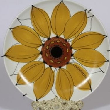Arabia Aurinkoruusu vati, käsinmaalattu, suunnittelija , käsinmaalattu, suuri, signeerattu, kukka-aihe