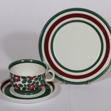 Arabia Purpurijenkka teekuppi ja lautanen, käsinmaalattu, suunnittelija , käsinmaalattu