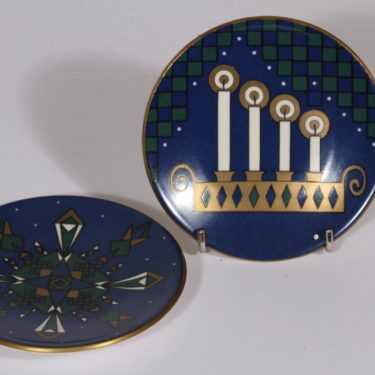 Arabia koristelautaset, Joulukortti, 2 kpl, suunnittelija , Joulukortti, pieni, serikuva