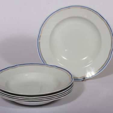 Arabia Lotta soup plates, 6 pcs, line decoration