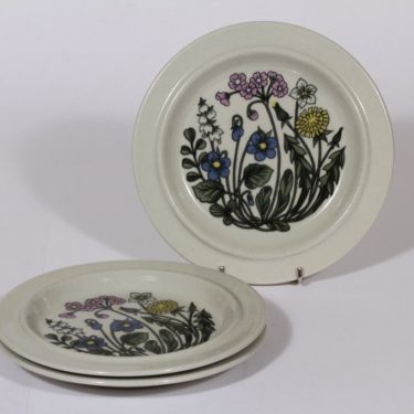 Arabia Flora lautaset, 3 kpl, suunnittelija , pieni, serikuva, kukka-aihe
