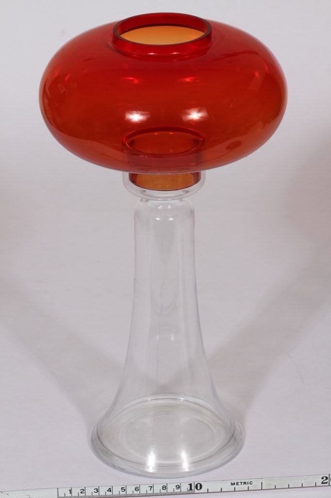 Riihimäen lasi Majakka kynttilälyhty, punainen, suunnittelija Nanny Still, suuri kuva 2