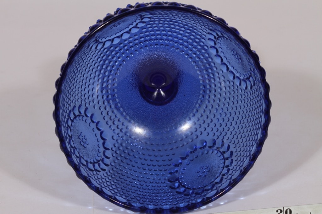 Riihimäen lasi Grapponia kulho, suunnittelija Nanny Still, jalallinen, sininen kuva 3